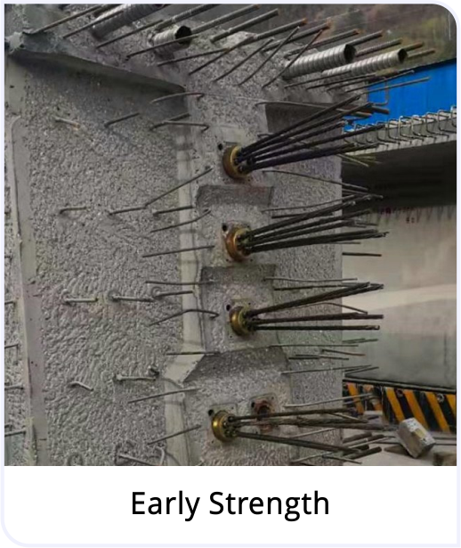 Early strength ready-mix concrete cast in a structural element