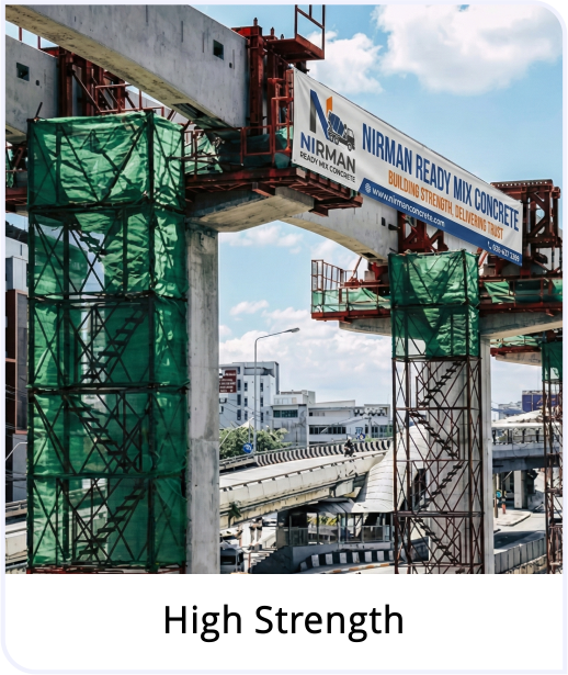 High strength concrete used on a Nirman RMC flyover project