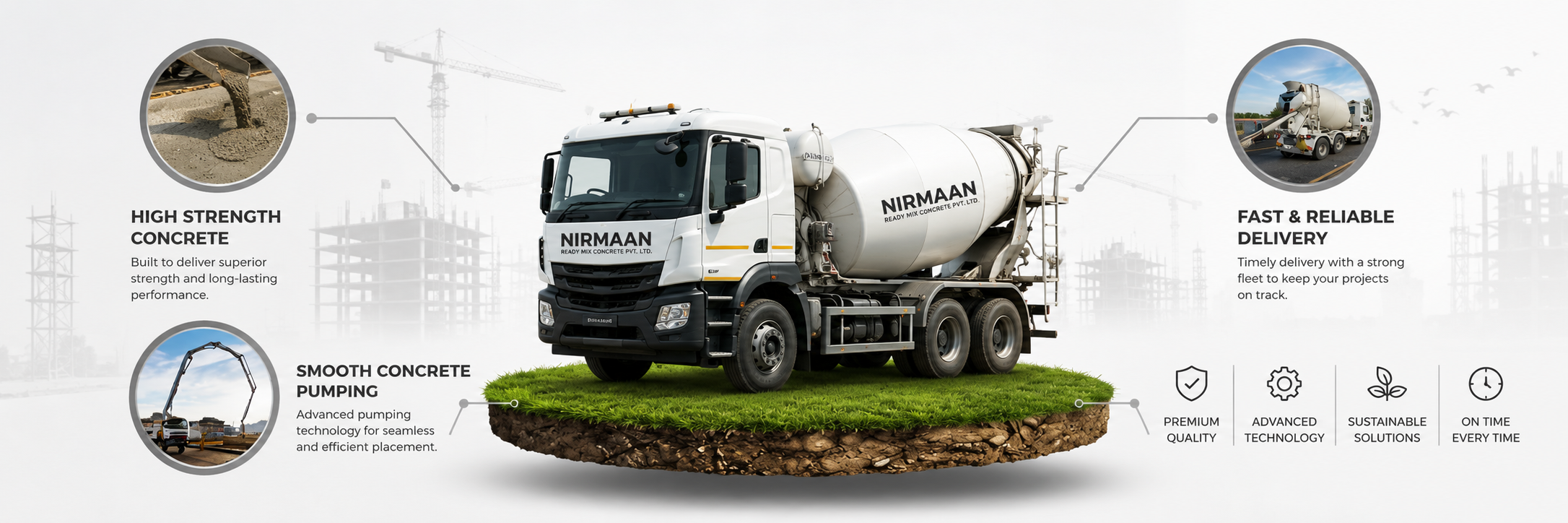 Nirmaan RMC transit mixer truck